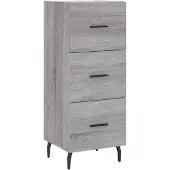 vidaXL Sideboard Gris Sonoma 34,5x34x90 cm Matériau dérivé du bois