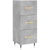 vidaXL Sideboard gris béton 34,5x34x90 cm Bois composite