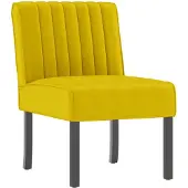 vidaXL Fauteuil sans accoudoirs jaune velours