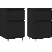 vidaXL Sideboards 2 pcs. noir 40x35x70 cm bois composite