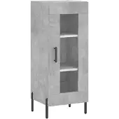 vidaXL Sideboard gris béton 34,5x34x90 cm Bois composite