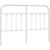 vidaXL Tête de lit de rechange en métal blanc 135 cm