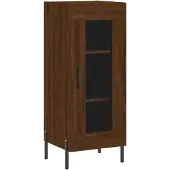 vidaXL Sideboard brun imitation chêne 34,5x34x90 cm Matériau dérivé du bois