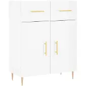 vidaXL Buffet Blanc brillant 69,5x34x90 cm Bois d'ingénierie