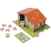Janod Jeu - Jeu éducatif de la ferme en carton et bois pour enfants