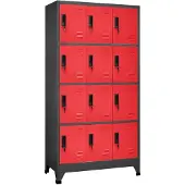 vidaXL Armoire à casiers Anthracite et rouge 90x45x180 cm Acier