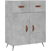 vidaXL Sideboard gris béton 69,5x34x90 cm Bois composite