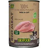 Biofood 12x400g Biofood Organic 100 % poulet - Pâtée pour chien