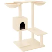 vidaXL Arbre à chat avec colonnes à griffer Crème 82 cm