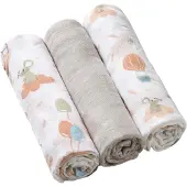 Babyono Lot de 3 couches bébé en textile, Gris,