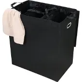 Niceey Panier à linge - 3 sacs amovibles - Noir