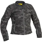 Lindstrands Veste textile pour moto Fryken Camo, pour femmes, noire/grise, taille 36