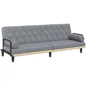 vidaXL Canapé-lit avec accoudoirs gris clair tissu