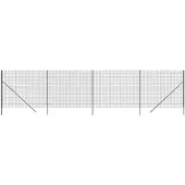 vidaXL Clôture grillagée Anthracite 1,6x10 m Acier galvanisé