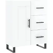 vidaXL Sideboard blanc brillant 69,5x34x90 cm Bois composite