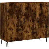 vidaXL Sideboard chêne fumé 90x34x80 cm bois composite