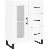 vidaXL Sideboard blanc brillant 69,5x34x90 cm Bois composite
