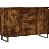 vidaXL Sideboard chêne fumé 101,5x35x70 cm bois composite