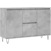 vidaXL Sideboard gris béton 101,5x35x70 cm Bois composite