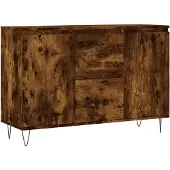 vidaXL Sideboard chêne fumé 101,5x35x70 cm bois composite