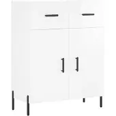 vidaXL Sideboard blanc brillant 69,5x34x90 cm Bois composite
