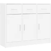 vidaXL Sideboard Blanc 91x28x75 cm Bois composite