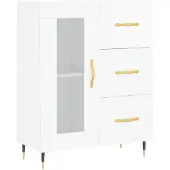 vidaXL Sideboard blanc brillant 69,5x34x90 cm Bois composite