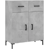 vidaXL Sideboard gris béton 69,5x34x90 cm Bois composite