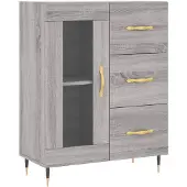 vidaXL Sideboard Gris Sonoma 69,5x34x90 cm Matériau dérivé du bois