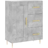 vidaXL Sideboard gris béton 69,5x34x90 cm Bois composite
