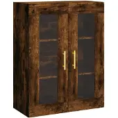 vidaXL Armoire murale chêne fumé 69,5x34x90 cm