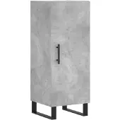 vidaXL Sideboard gris béton 34,5x34x90 cm Bois composite
