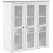 vidaXL Armoire vitrine avec portes vitrées BODO Blanc Pin massif