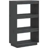 vidaXL Bibliothèque/Séparateur de pièce Gris 60x35x103 cm Pin massif