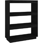 vidaXL Bibliothèque/Séparateur de pièce Noir 80x35x103 cm Pin massif