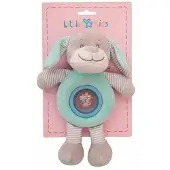Creaciones Llopis Peluche avec hochet intégré Chien vert 25cm