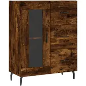 vidaXL Sideboard chêne fumé 69,5x34x90 cm bois composite