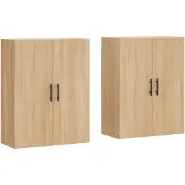 vidaXL Armoires murales 2 pcs. chêne Sonoma 69,5x34x90 cm