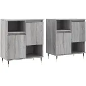 vidaXL Sideboards 2 pcs. Gris Sonoma Matériau dérivé du bois