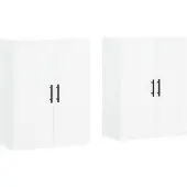 vidaXL Armoires murales 2 pcs. Blanc 69,5x34x90 cm
