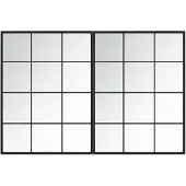 vidaXL Miroirs muraux 2 pcs noir 80x60 cm métal