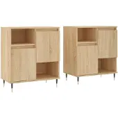 vidaXL Sideboards 2 pcs. chêne Sonoma bois composite