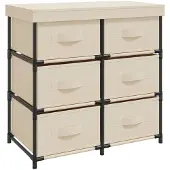 vidaXL Armoire de rangement avec 6 tiroirs 55x29x55 cm Crème Acier