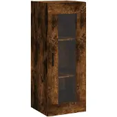 vidaXL Armoire murale chêne fumé 34,5x34x90 cm
