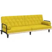 vidaXL Canapé-lit avec accoudoirs Tissu jaune clair