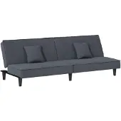 vidaXL Canapé-lit gris foncé Velours