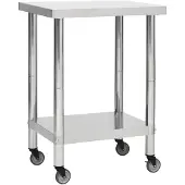 vidaXL Table de travail de cuisine avec roulettes 60x30x85 cm inox