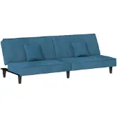 vidaXL Canapé-lit bleu velours