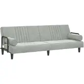 vidaXL Canapé-lit avec accoudoirs gris clair velours