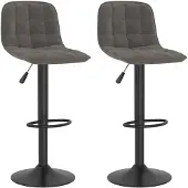 vidaXL Tabouret de bar 2 pcs. Velours gris foncé